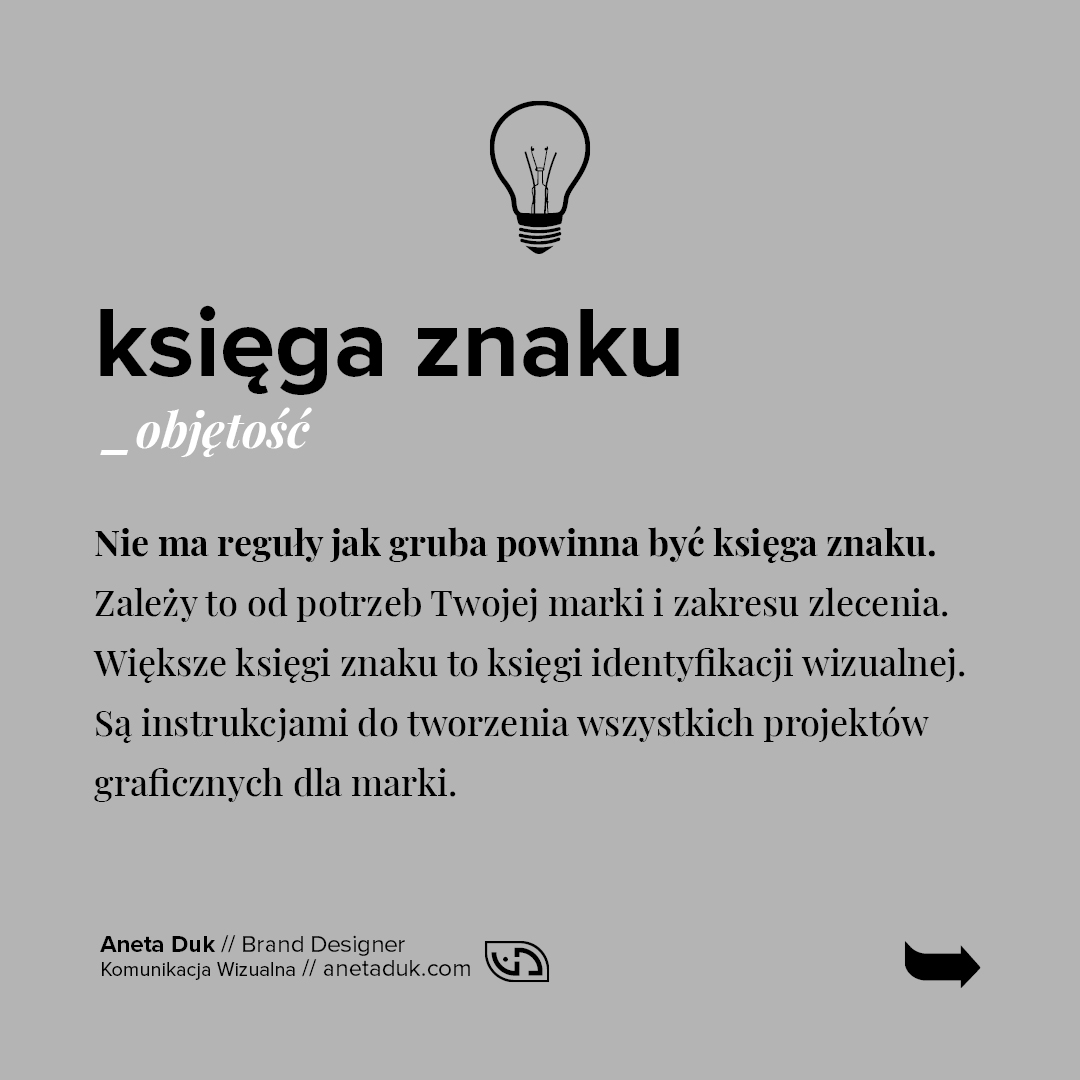 Księga znaku objętość. Nie ma reguły jak gruba powinna być księga znaku. Zależy to od potrzeb Twojej marki i zakresu zlecenia. Większe księgi znaku to księgi identyfikacji wizualnej. Są instrukcjami do tworzenia wszystkich projektów graficznych dla marki.