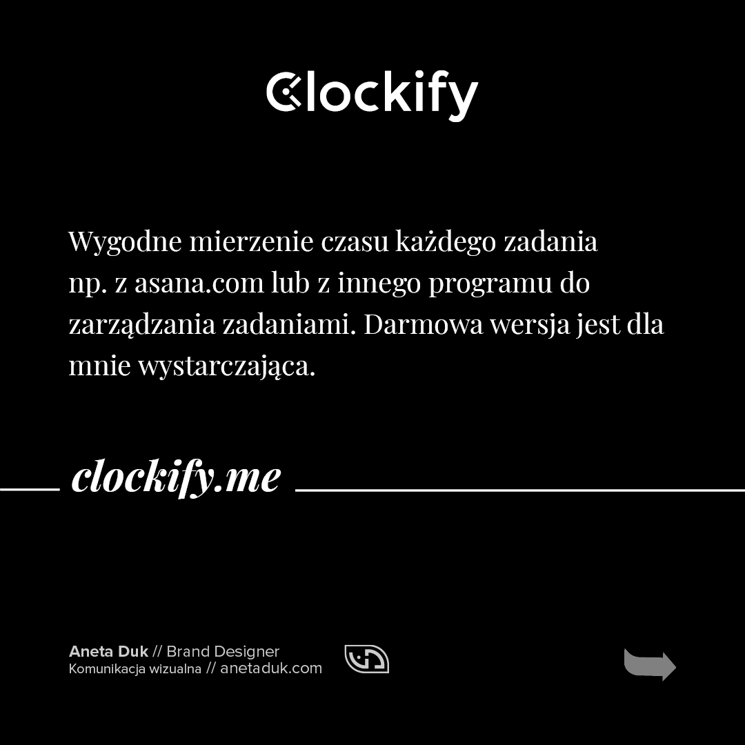 Clockify. Ewidencja czasu pracy.