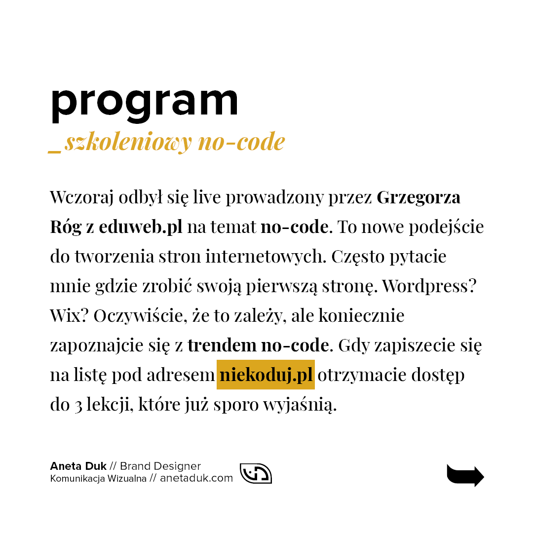 Program szkoleniowy no-code.